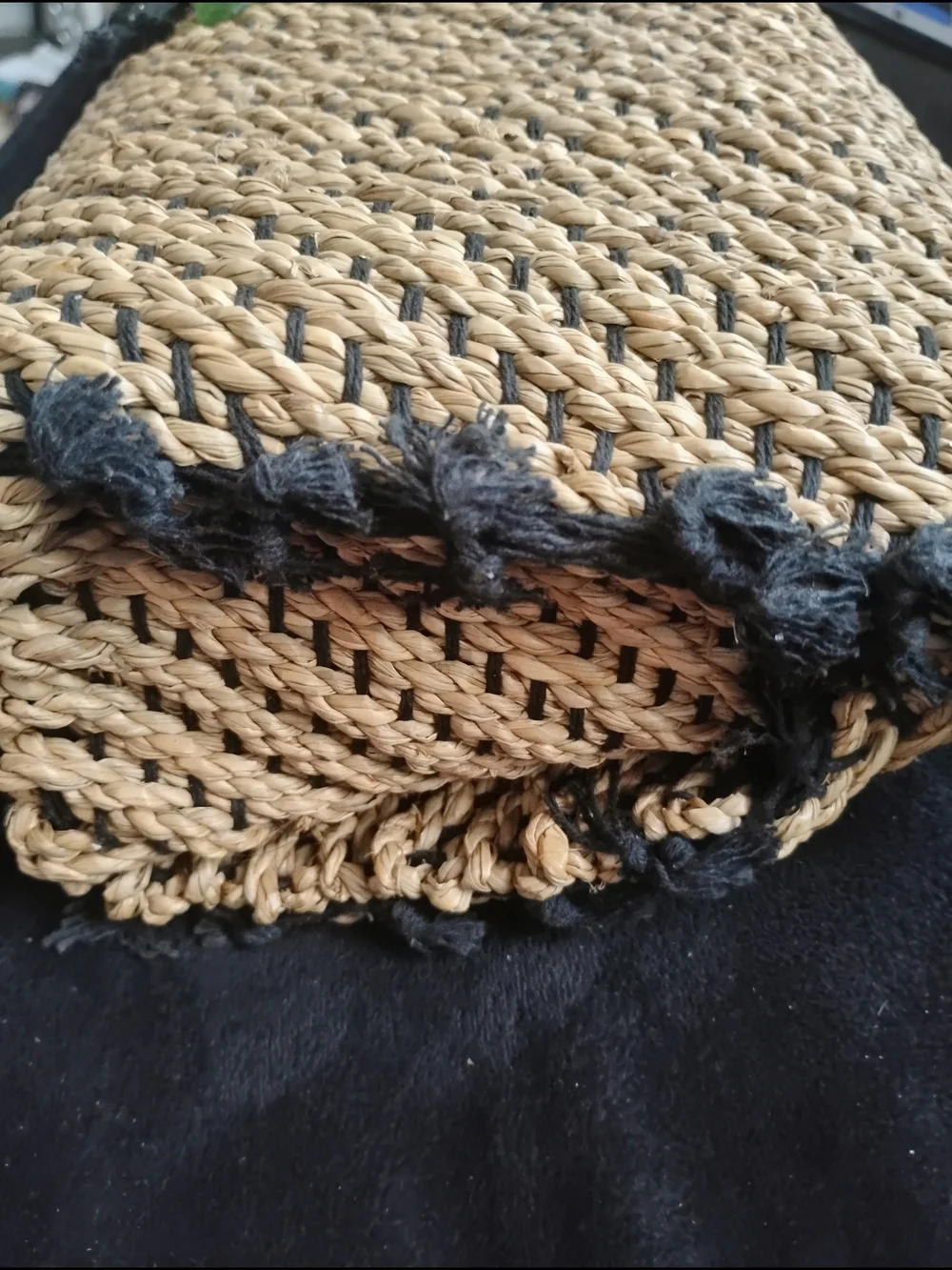 Handwoven Designer Basket with Multicolor Glass Accents. Made In America
